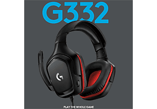 LOGITECH G332 Kabelgebundenes Gaming Headset, 3.5mm Klinke, Schwarz/Rot