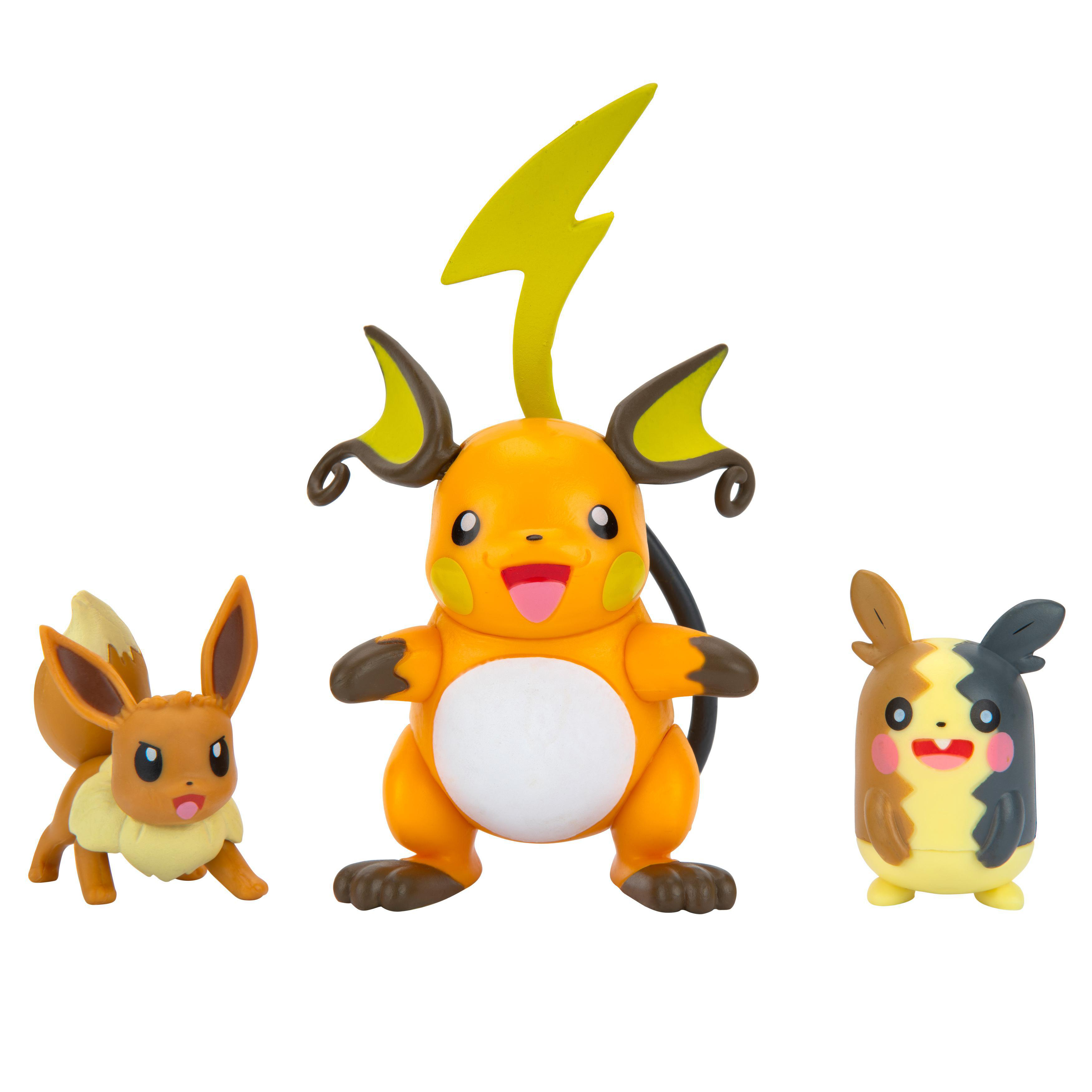 Morpeko JAZWARES Spielset Evoli, Battle Pack - Pokémon Raichu Figuren 3er und -