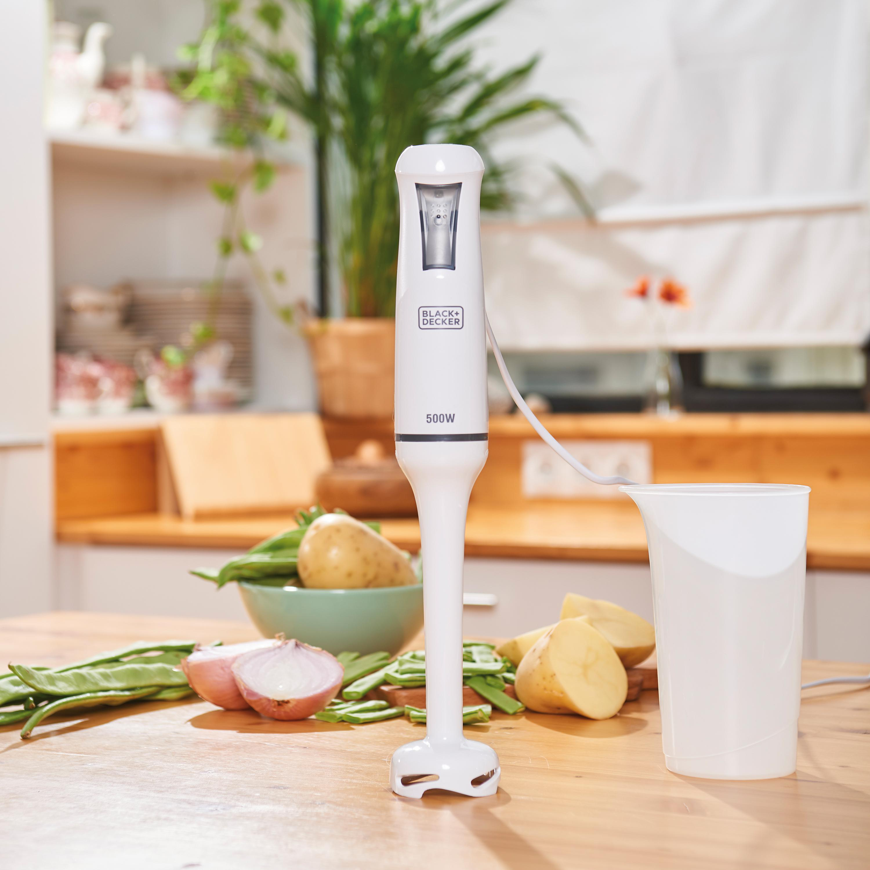 BLACK+DECKER BXHB500E Stabmixer Weiß (500 Watt)