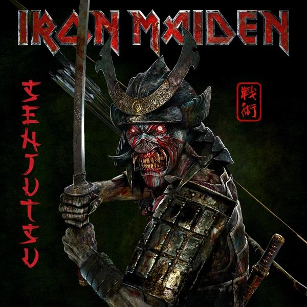 Iron Maiden Albumcover mit einem samuraiartigen Eddie mit Schwert und Rüstung.