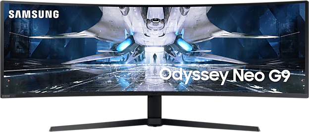 SAMSUNG -Ausstellungsstück- Gaming Monitor Odyssey Neo G9 Curved, 49 Zoll, DQHD, 240Hz, 32:9, 1ms, 420cd, VA, HDR10+, Schwarz 49 Zoll Gaming Monitor, QHD, 1 ms Reaktionszeit, 420 cd/m², 240 Hz, Schwarz