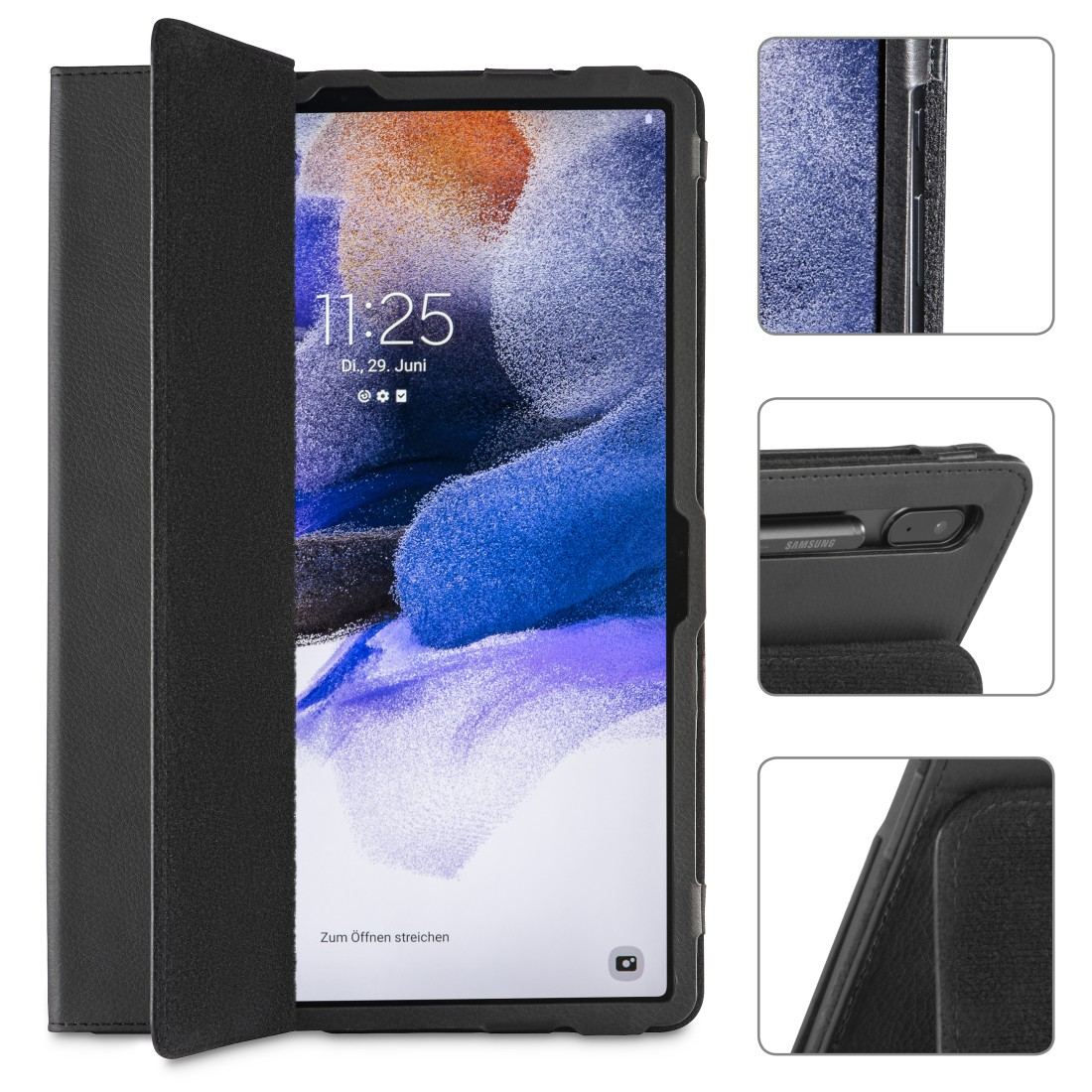 Galaxy Tab Bend, HAMA Bookcover, / S7+ Schwarz Samsung, FE 12.4\
