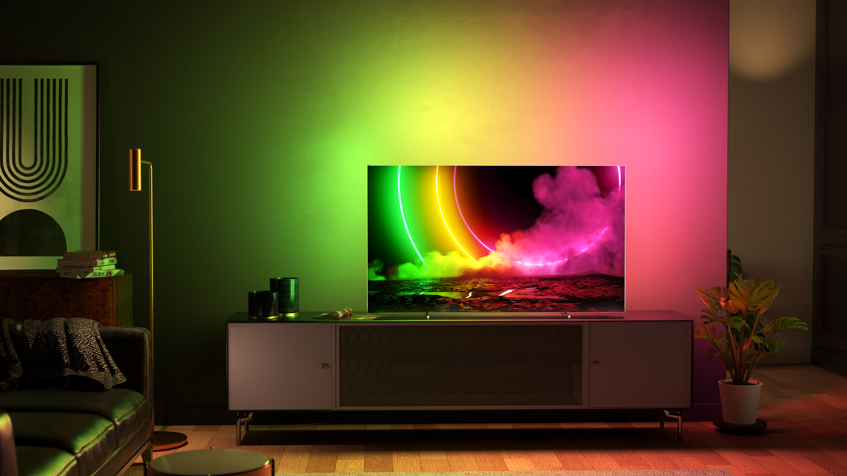 PHILIPS 77OLED806/12 OLED TV (Q)) Zoll 77 194 / TV, TV™ SMART (Flat, 10 Android cm, Ambilight, 4K, UHD