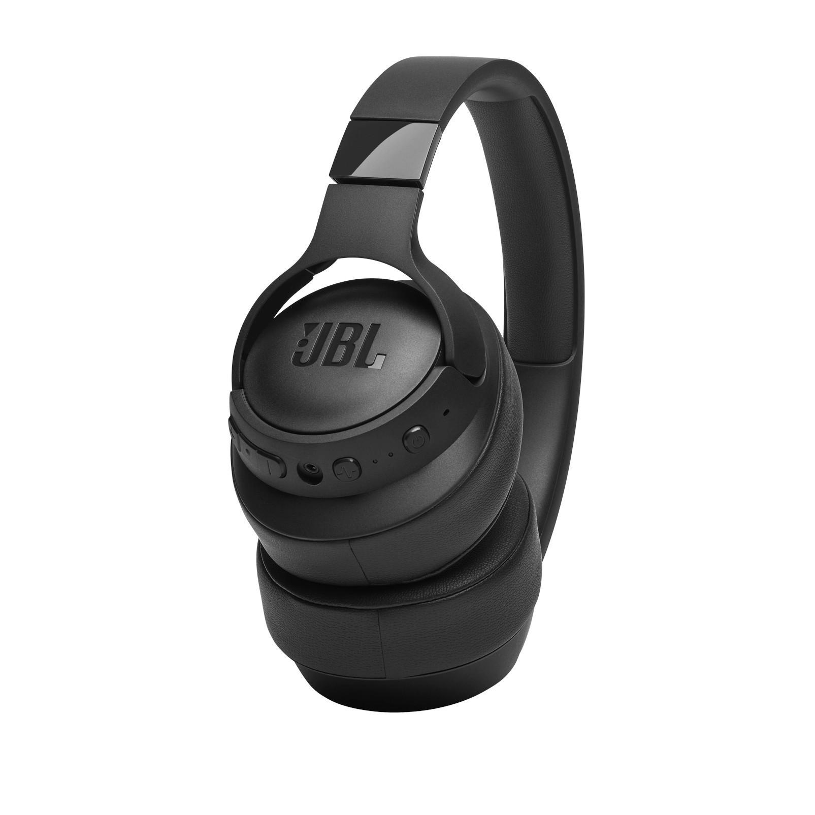 Schwarzer JBL-Kopfhörer mit JBL-Logo, ohraufliegendes Design.