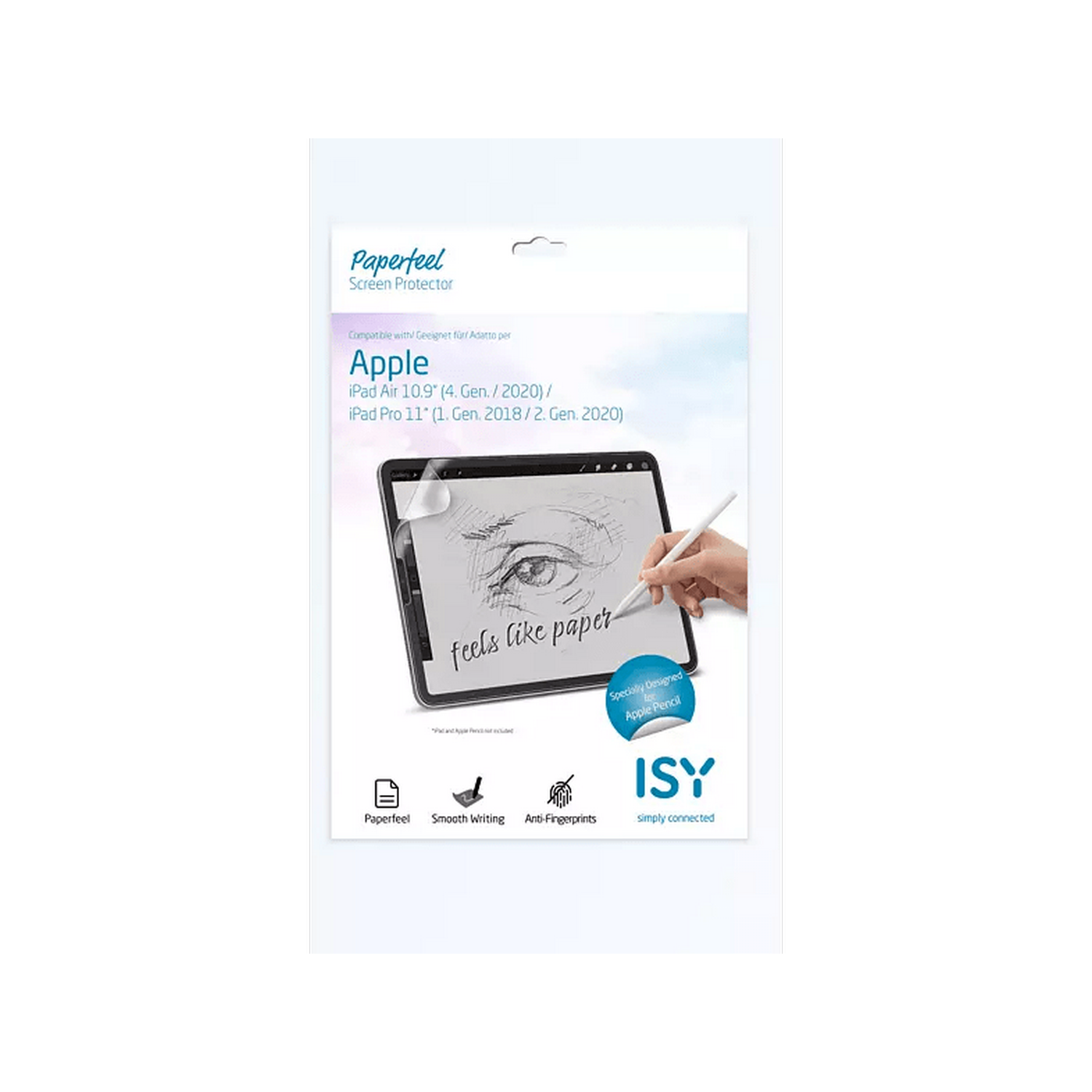 Protector pantalla - ISY IPG 6200, Para Apple iPad Air 10.9" y Pro 11", Antirreflejos, Transparente