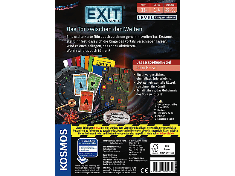 KOSMOS EXIT - Das Spiel: Tor zwischen den Welten Brettspiel Mehrfarbig