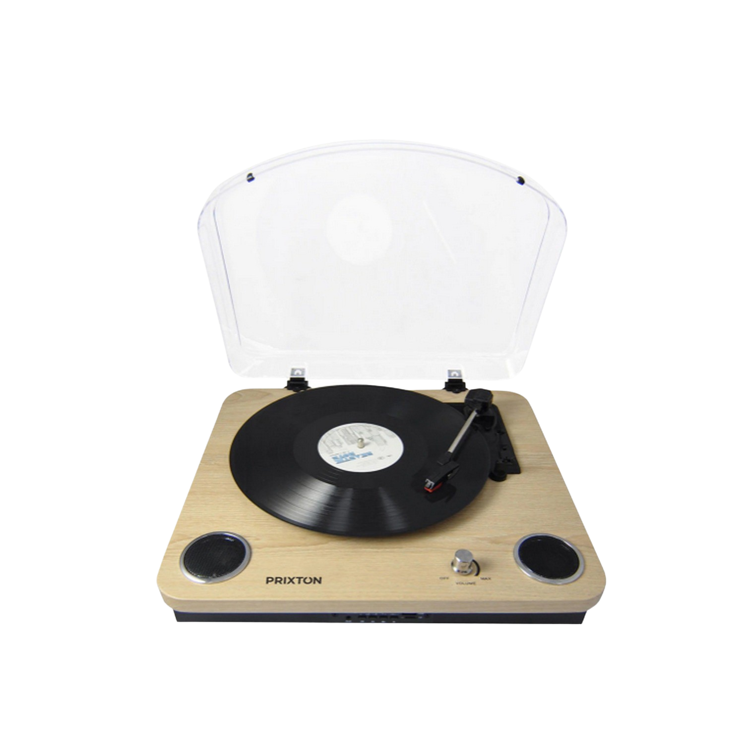 Tocadiscos - Prixton Marconi, 33.3 / 45 / 78 rpm, Bluetooth, WAV, Salida RCA, Altavoces integrados, Madera