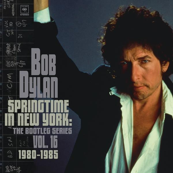 Albumhoes: Bob Dylan's Springtime in New York. Toont Dylan, tekst en een kalenderachtige achtergrond.