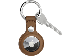 HAMA Schlüsselanhänger Edge Protector Finest Sense für Apple AirTag, Braun
