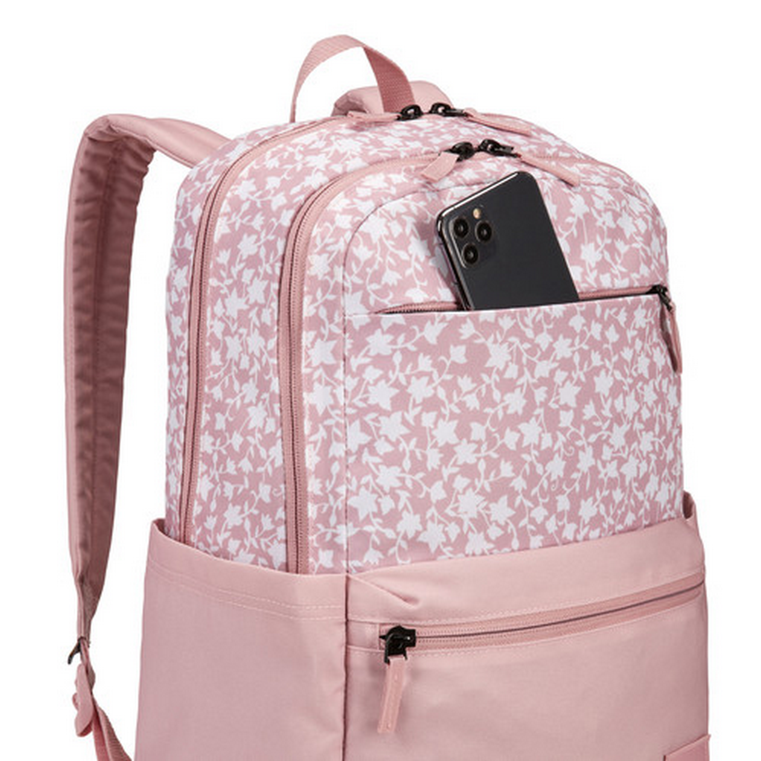 Mochila para portátil - Case Logic CCAM-3116, Hasta 15.6", 26l, Poliéster, White Floral/Zephyr Pink