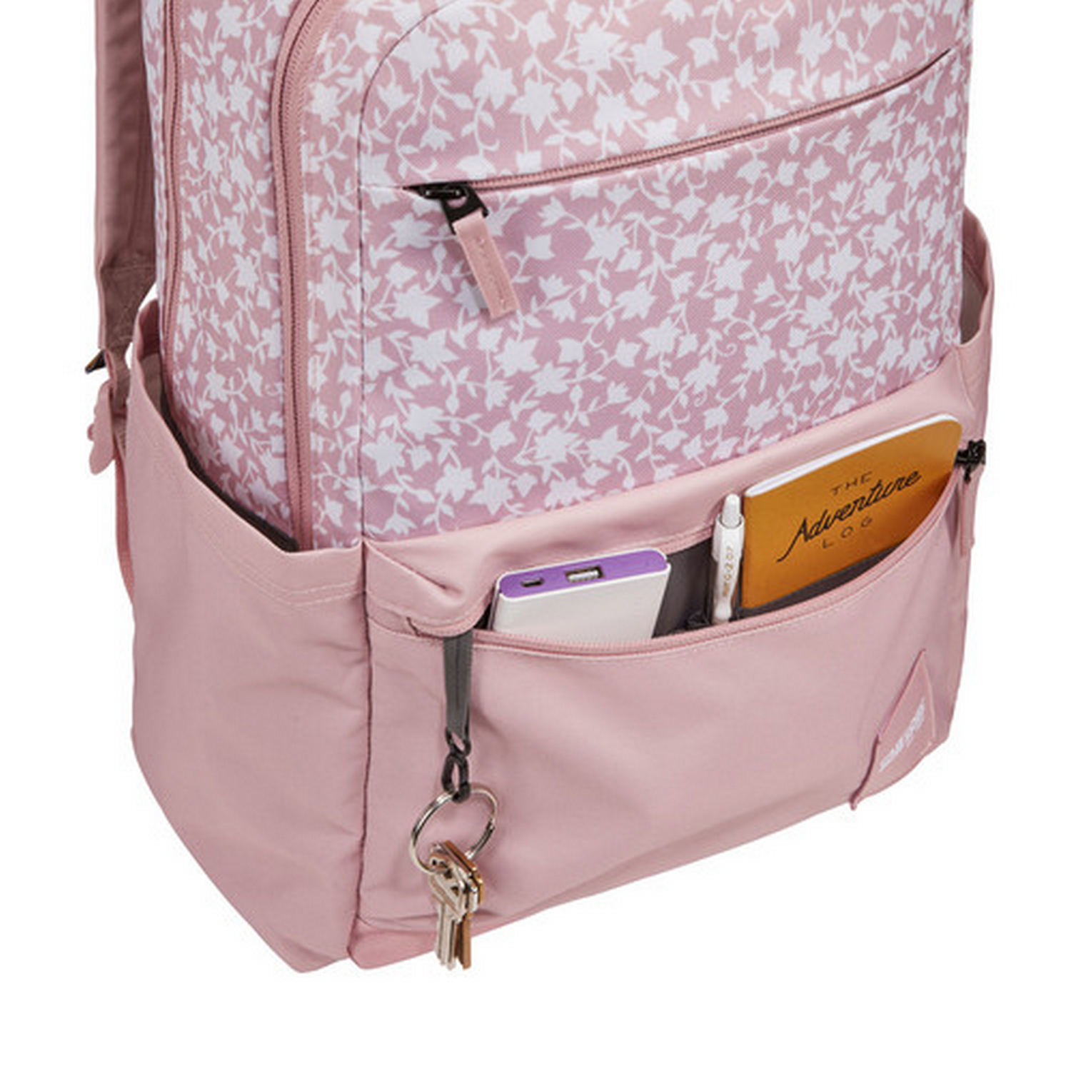 Mochila para portátil - Case Logic CCAM-3116, Hasta 15.6", 26l, Poliéster, White Floral/Zephyr Pink