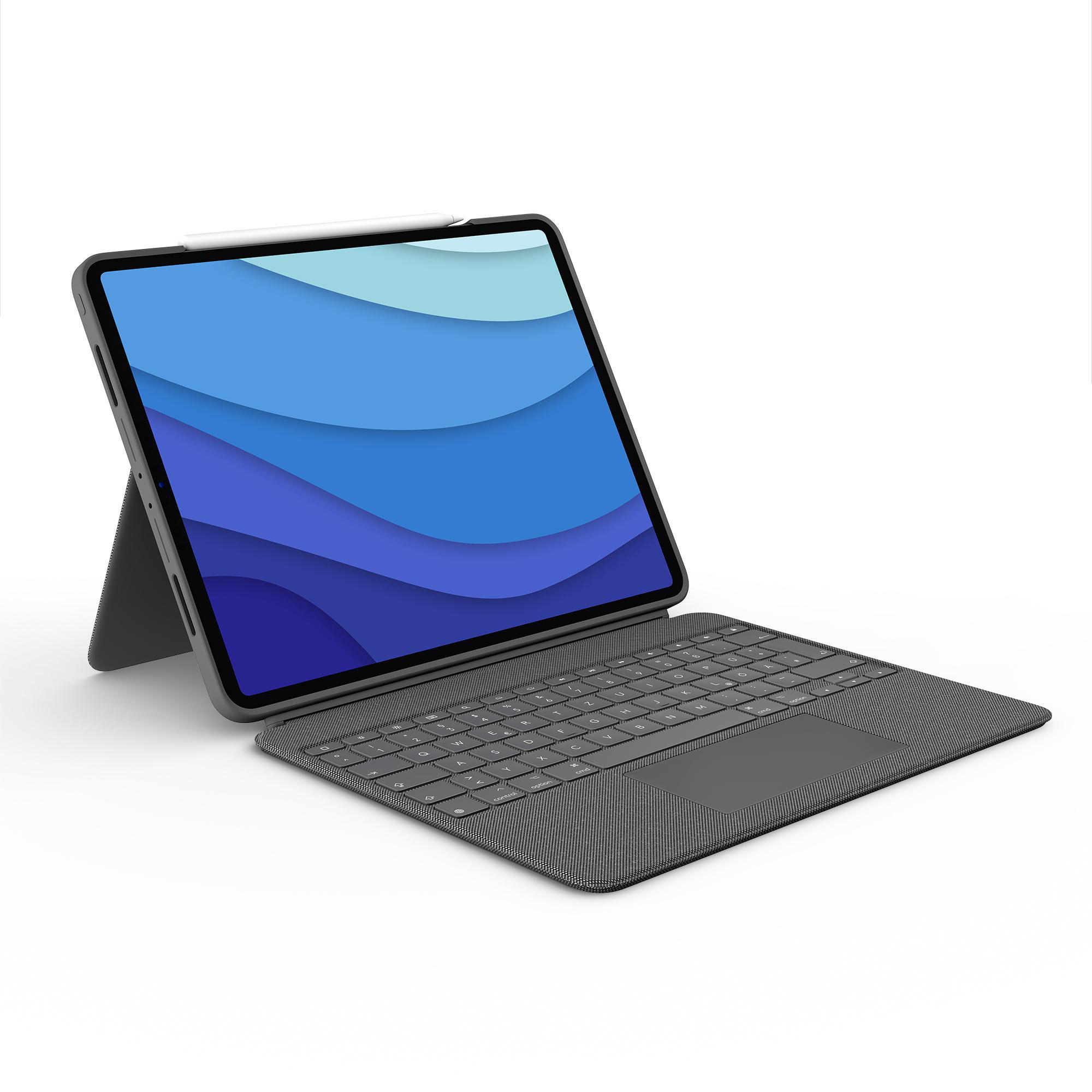 LOGITECH Combo Touch (5.und Generation) 6. für iPad Pro Oxford 12.9“ Grey Tastatur-Case