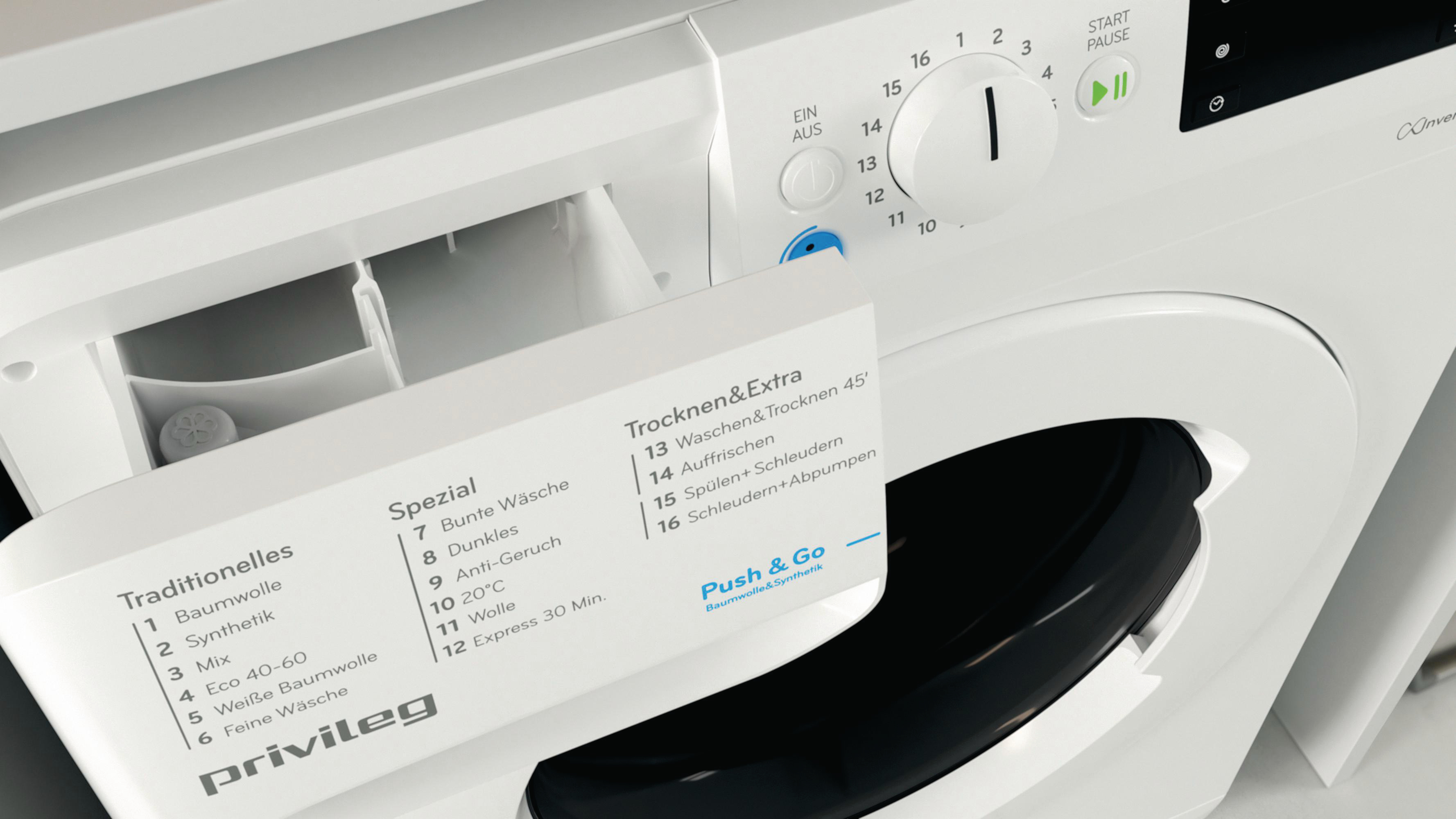 PRIVILEG PWWT X 86G4 DE N Waschtrockner (8 kg / 6 kg, 1351 U/Min.)