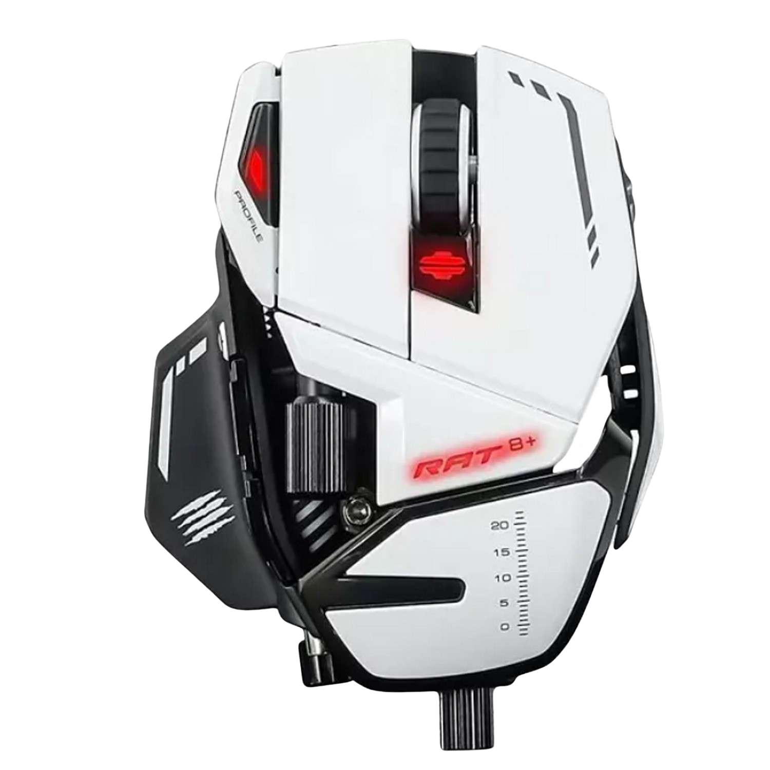 Mad Catz R.a.t. 8 ratón gaming blanco 8+ 16000 ppp con cable iluminación rgb dpi