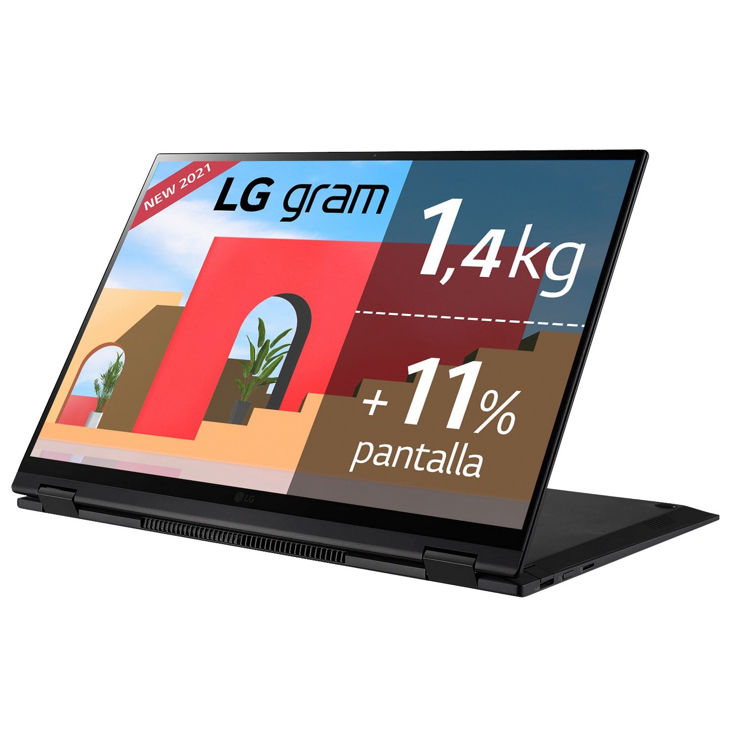 Lg Gram 16t90pg.aa78b ordenador i7 16 pulgadas ultrafino convertible 2 en 1 windows 10 home 16gb ram 512gb ssd teclado qwerty color negro 16t90p i71165g7 w10 i71165g716gb512gb ssd16