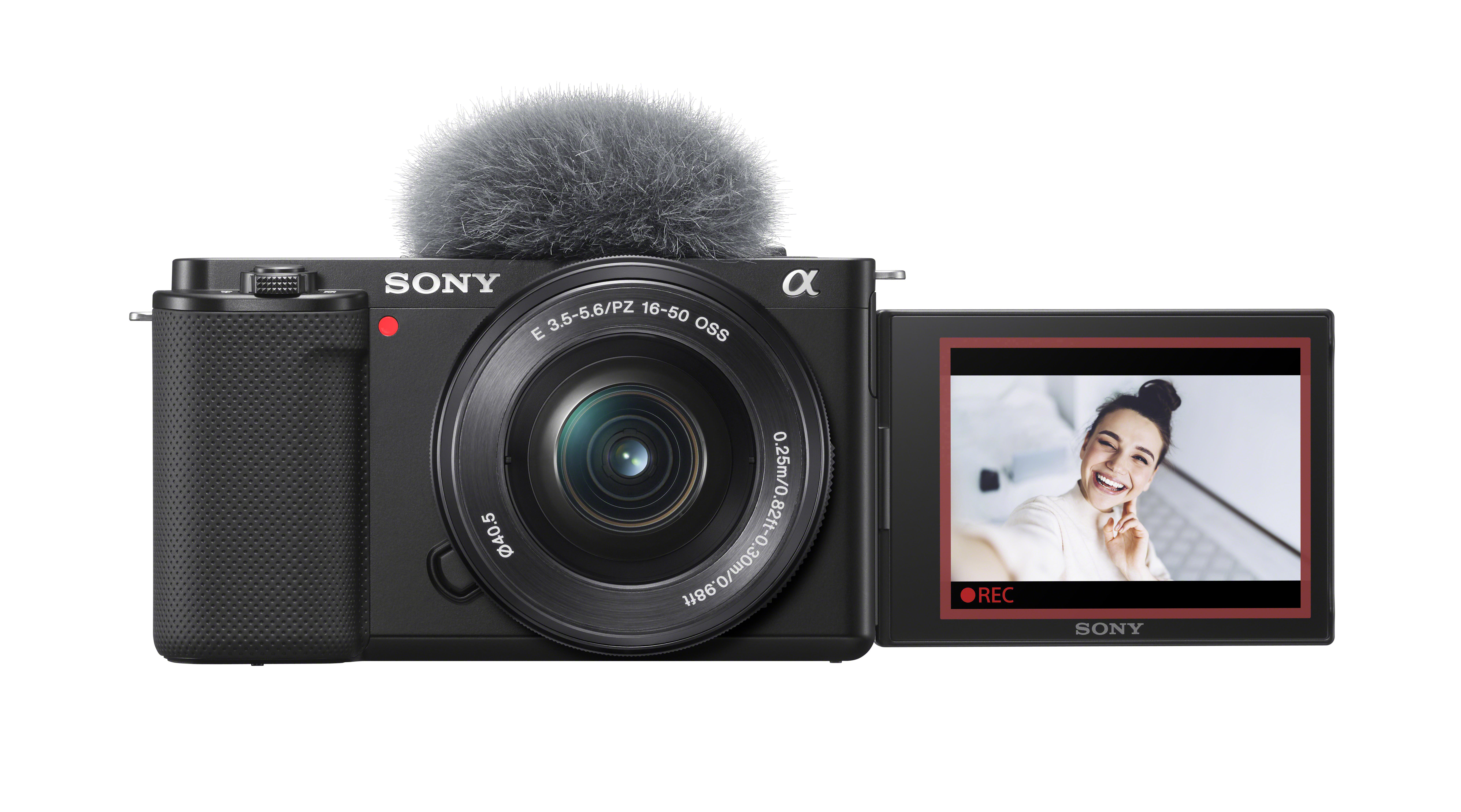 SONY Alpha ZV-E10 Kit Vlogging Kamera Systemkamera mit Objektiv 16-50 mm, 7,5 cm Display Touchscreen, WLAN