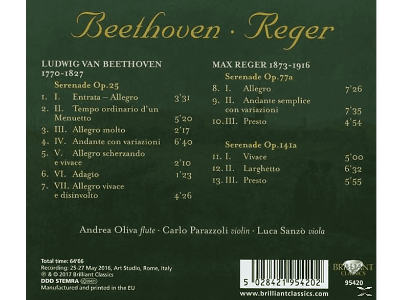 Thumbnail - Oliva/Parazzoli/Sanzo - Serenades For Flute,Violin And Viola (CD)