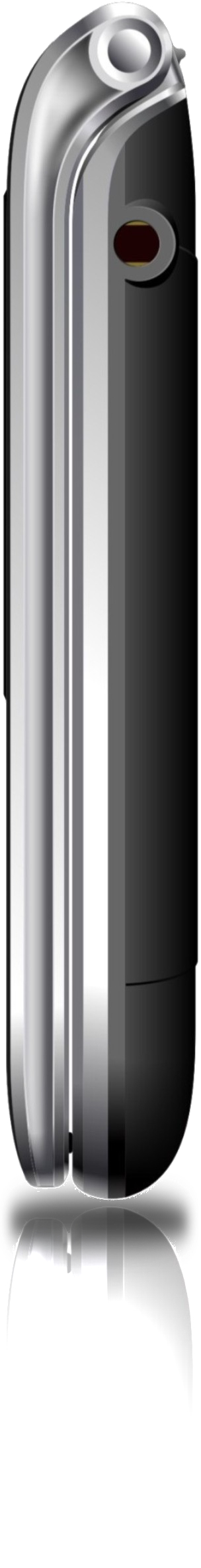 Metallstift, stark reflektierend, mit Schatten, auf weißem Hintergrund.
