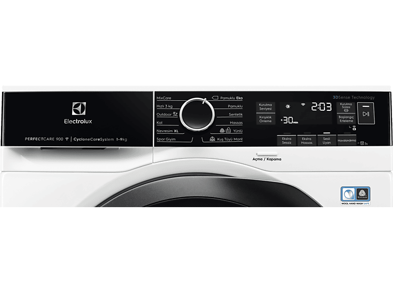 ELECTROLUX EW9H189ST PerfectCare 900 3DSense Inverter 9 Kg A+++ Isı Pompalı Kurutma Makinesi Beyaz_2