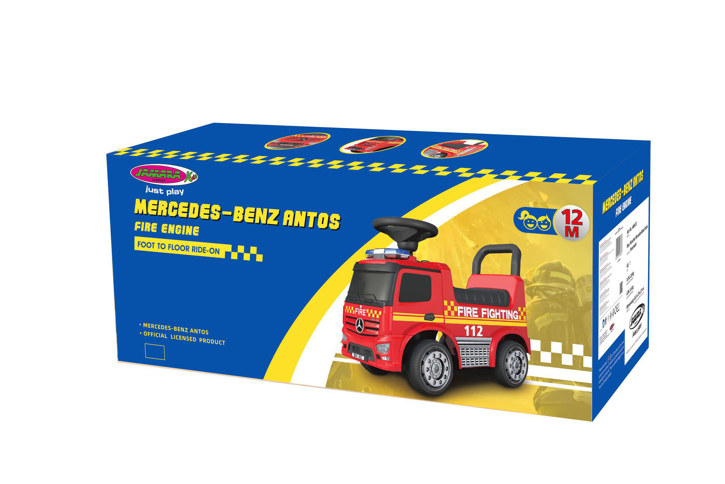 JAMARA Rutscher Mercedes-Benz Feuerwehr Kinderfahrzeug Rot Antos