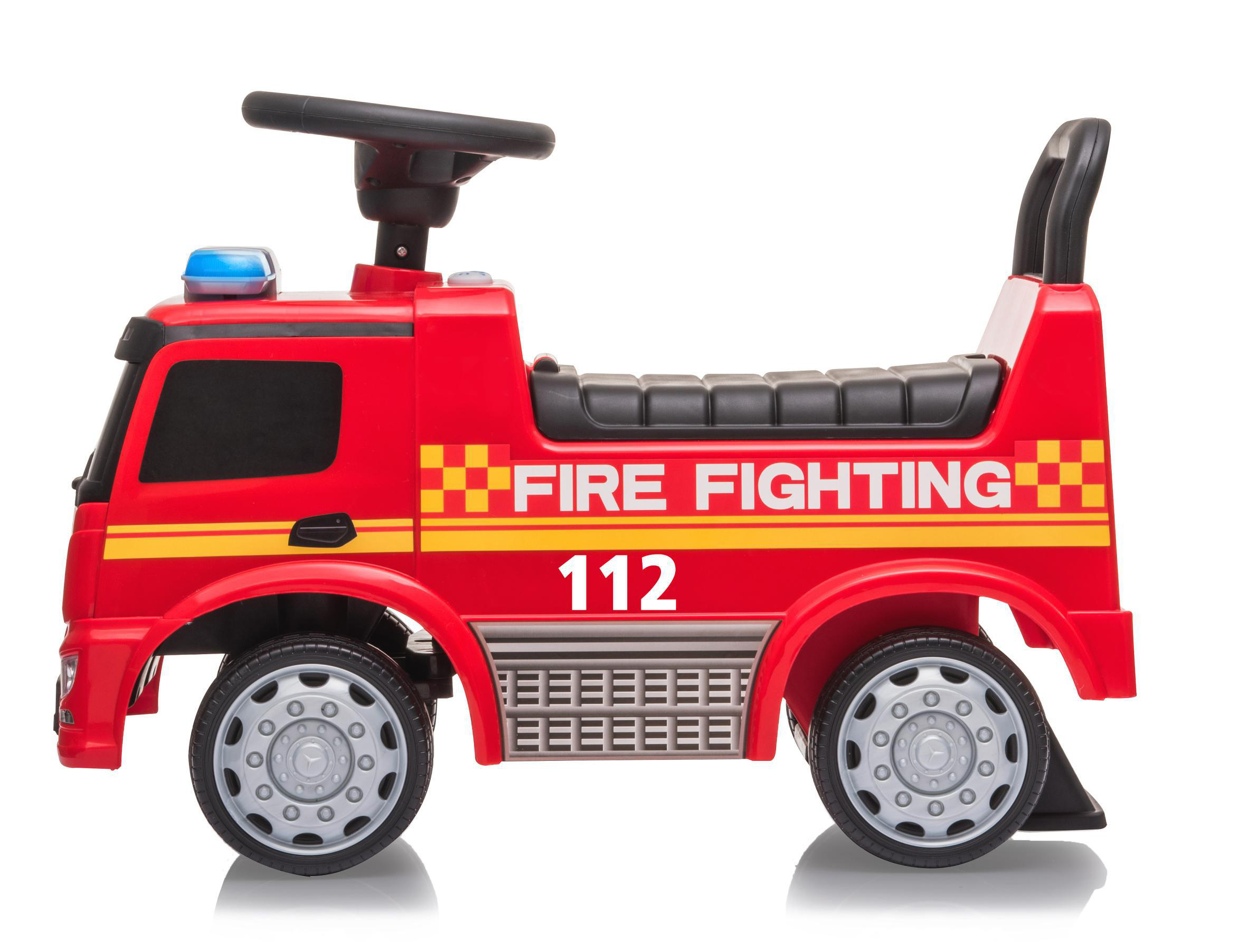 Kinderfahrzeug Mercedes-Benz Feuerwehr Antos Rot Rutscher JAMARA