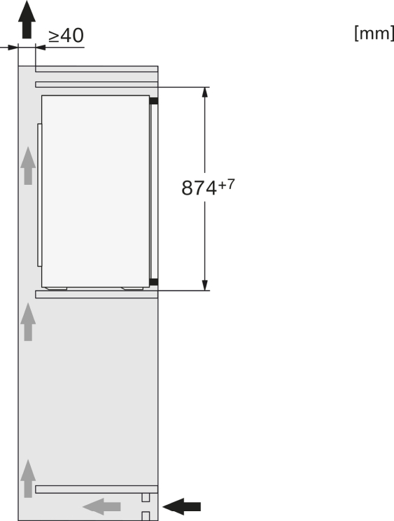 MIELE K 7103 F Selection Kühlschrank (144 l, F, 874 mm hoch, Weiß)