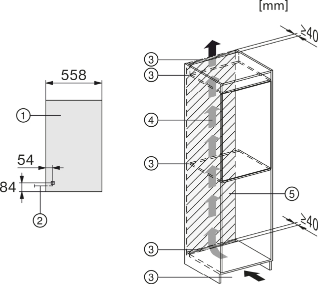 MIELE K 7103 F Selection Kühlschrank (144 l, F, 874 mm hoch, Weiß)