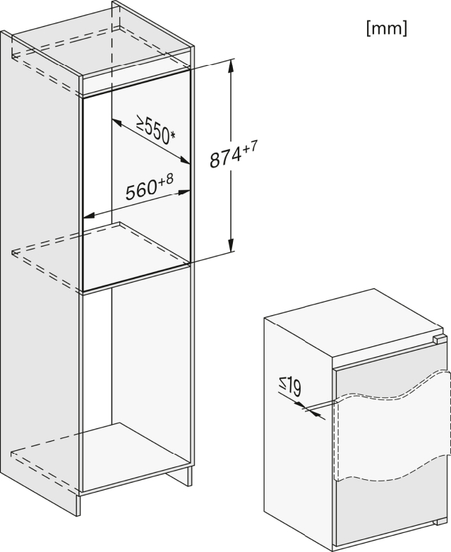 MIELE K 7103 F Selection Kühlschrank (144 l, F, 874 mm hoch, Weiß)
