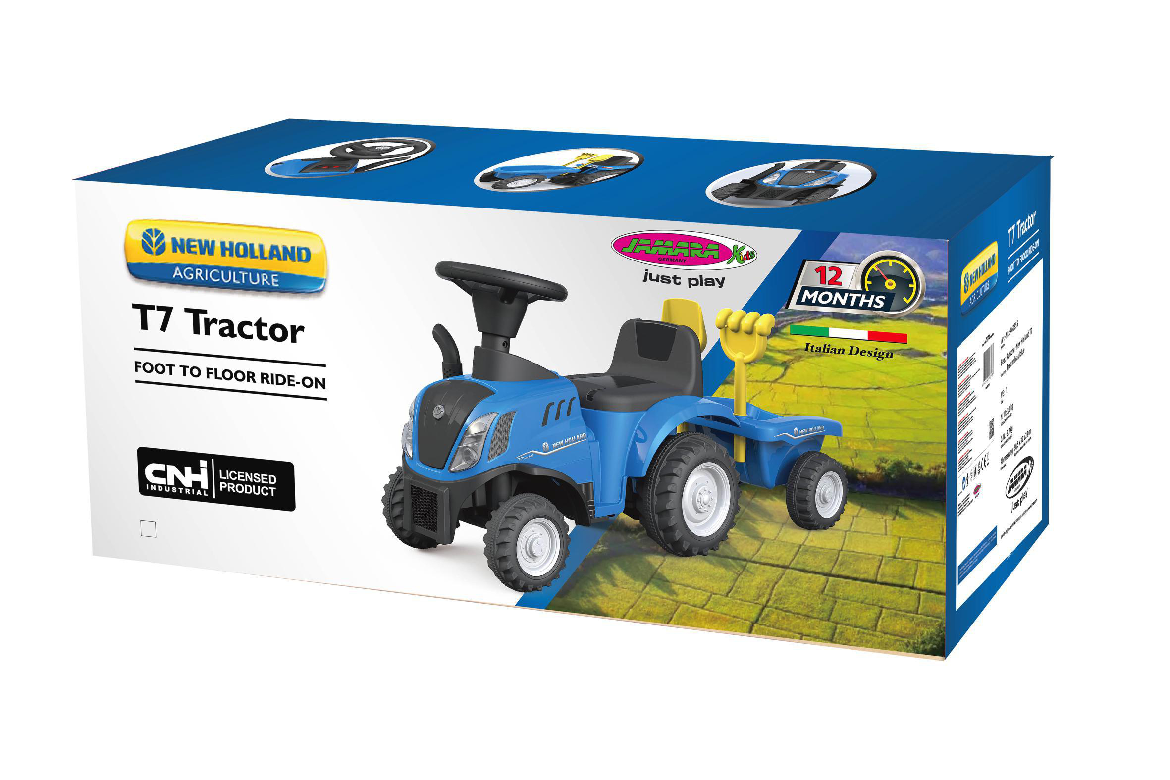 JAMARA Rutscher New Holland T7 Traktor Blau Kinderfahrzeug Blau