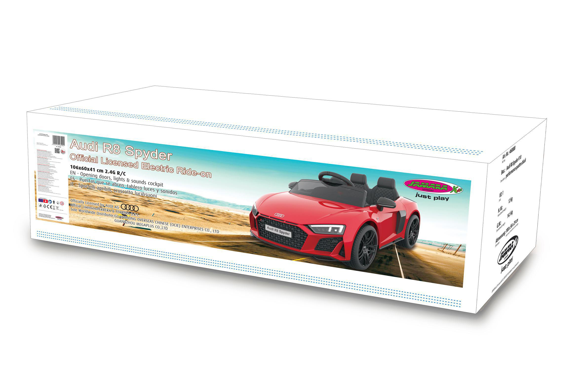JAMARA Ride-on Audi R8 Spyder V10 performance quattro pink 2,4GHz 12V Ride-On Kinderfahrzeug, Pink