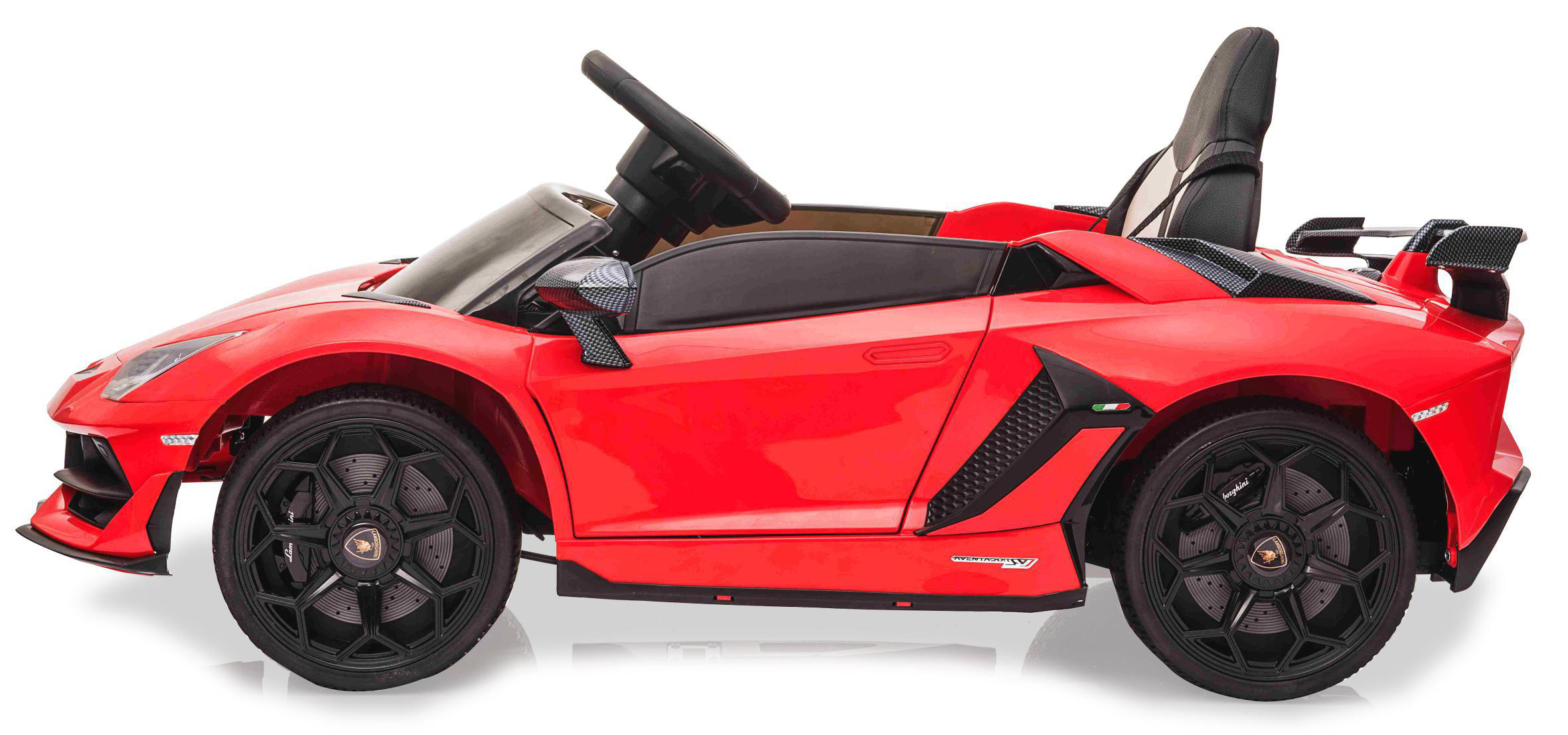 JAMARA Ride-on Lamborghini Aventador SVJ rot 12V 2,4GHz Ride-On Kinderfahrzeug, Rot