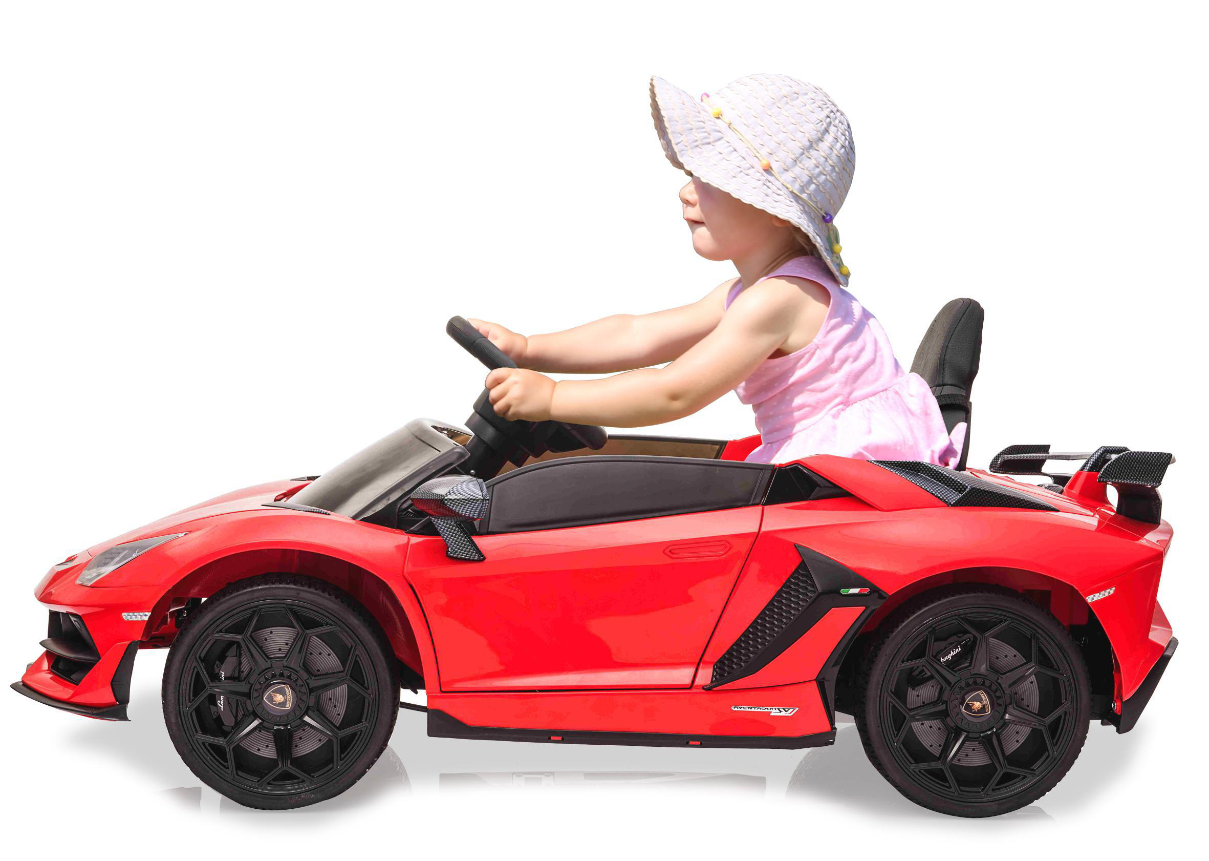 JAMARA Ride-on Lamborghini Aventador SVJ rot 12V 2,4GHz Ride-On Kinderfahrzeug, Rot