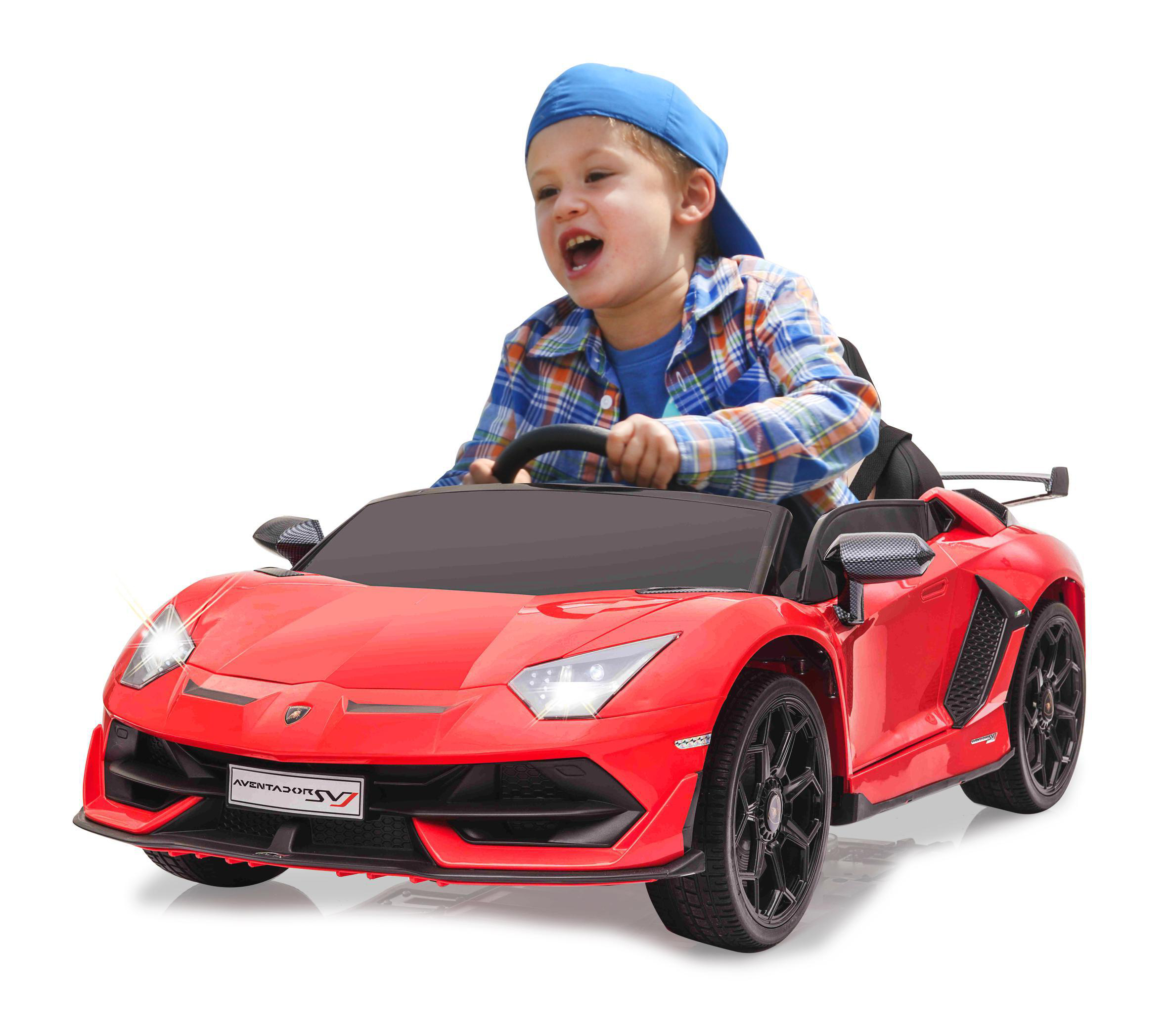 JAMARA Ride-on Lamborghini Aventador SVJ rot 12V 2,4GHz Ride-On Kinderfahrzeug, Rot