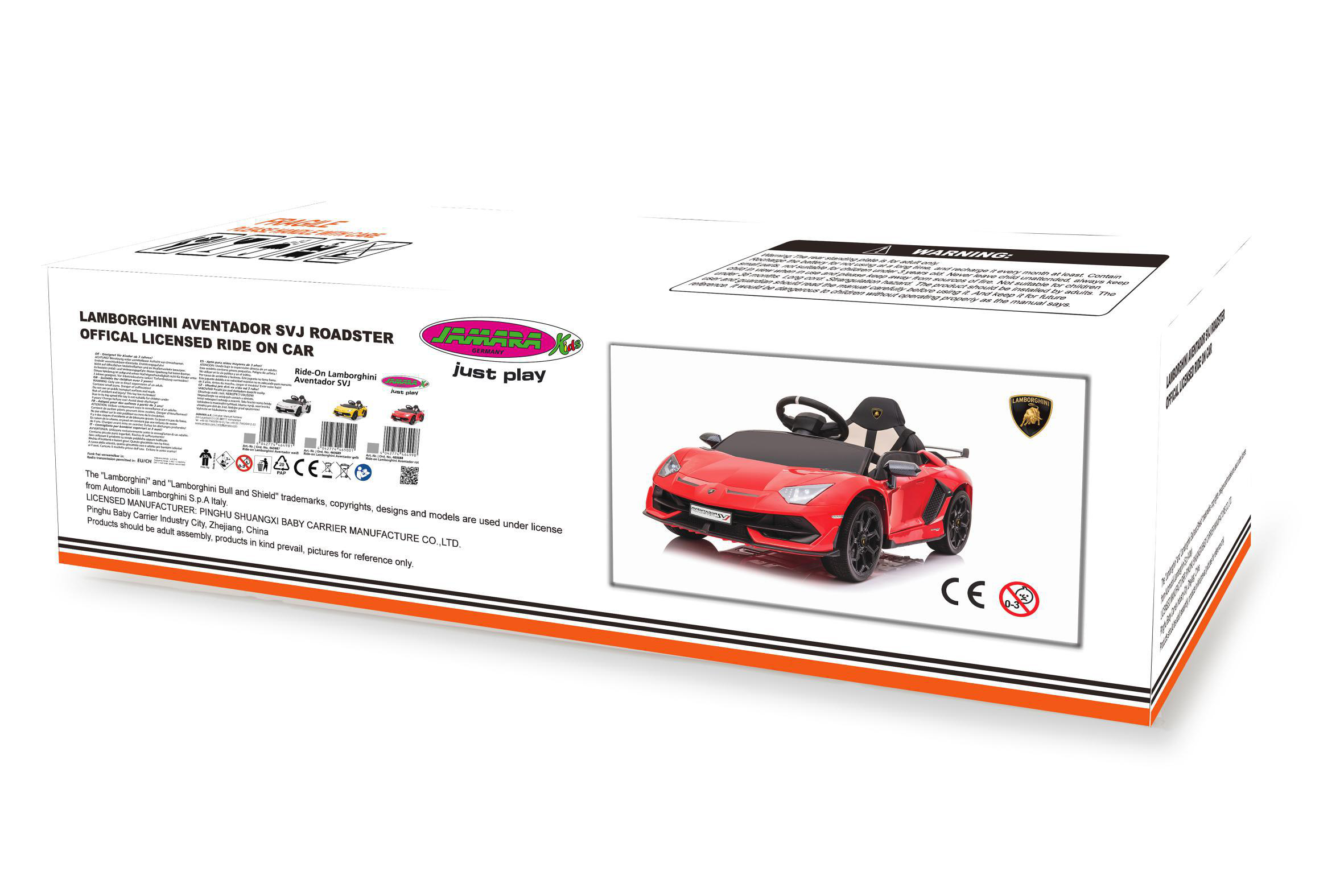 JAMARA Ride-on Lamborghini Aventador SVJ rot 12V 2,4GHz Ride-On Kinderfahrzeug, Rot