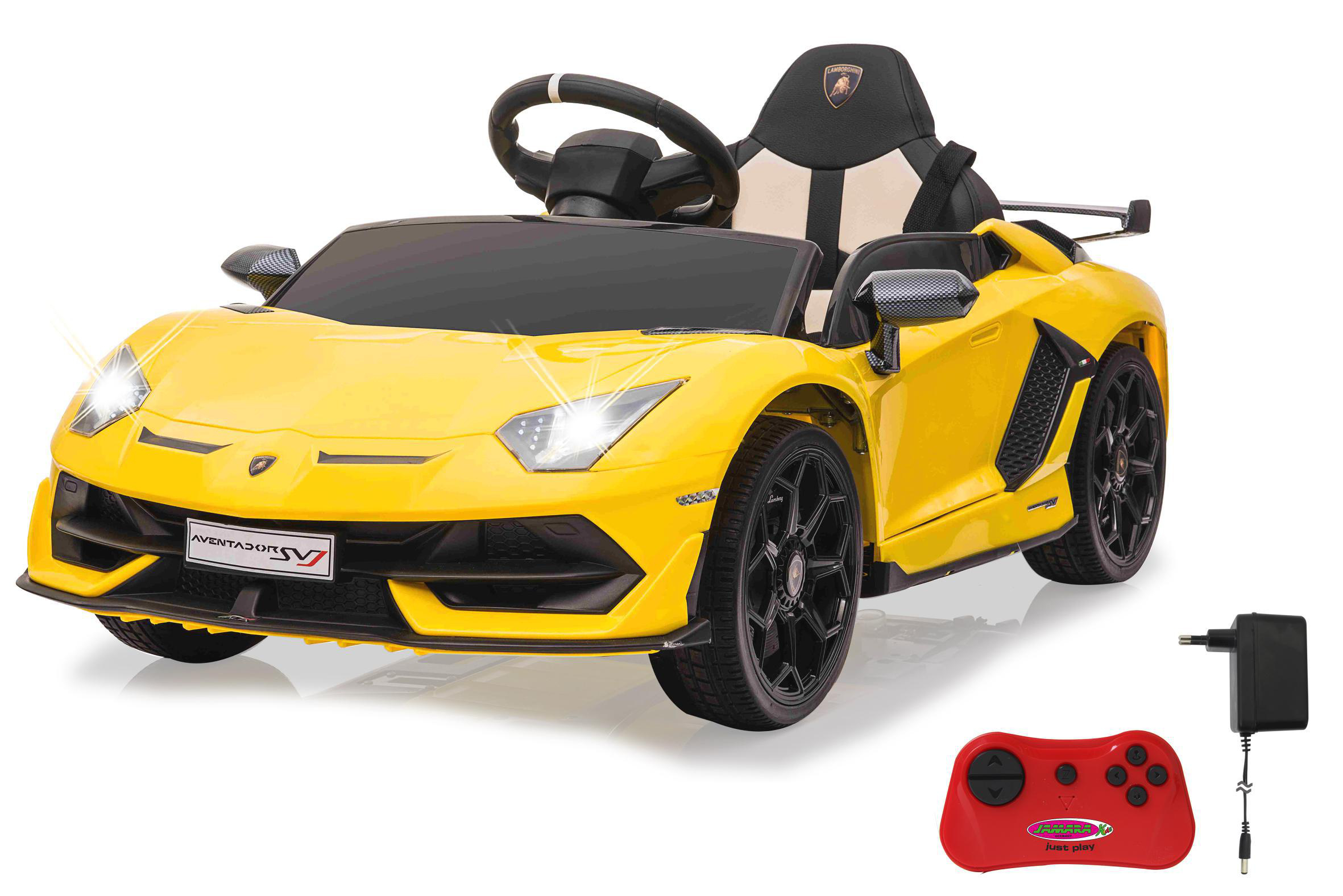 JAMARA Ride-on Lamborghini Aventador SVJ gelb 12V 2,4GHz Ride-On Kinderfahrzeug, Gelb