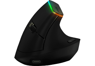 SPEEDLINK Mouse ergonomico verticale ricaricabile illuminato FIN - wireless - mouse ergonomico (Nero)