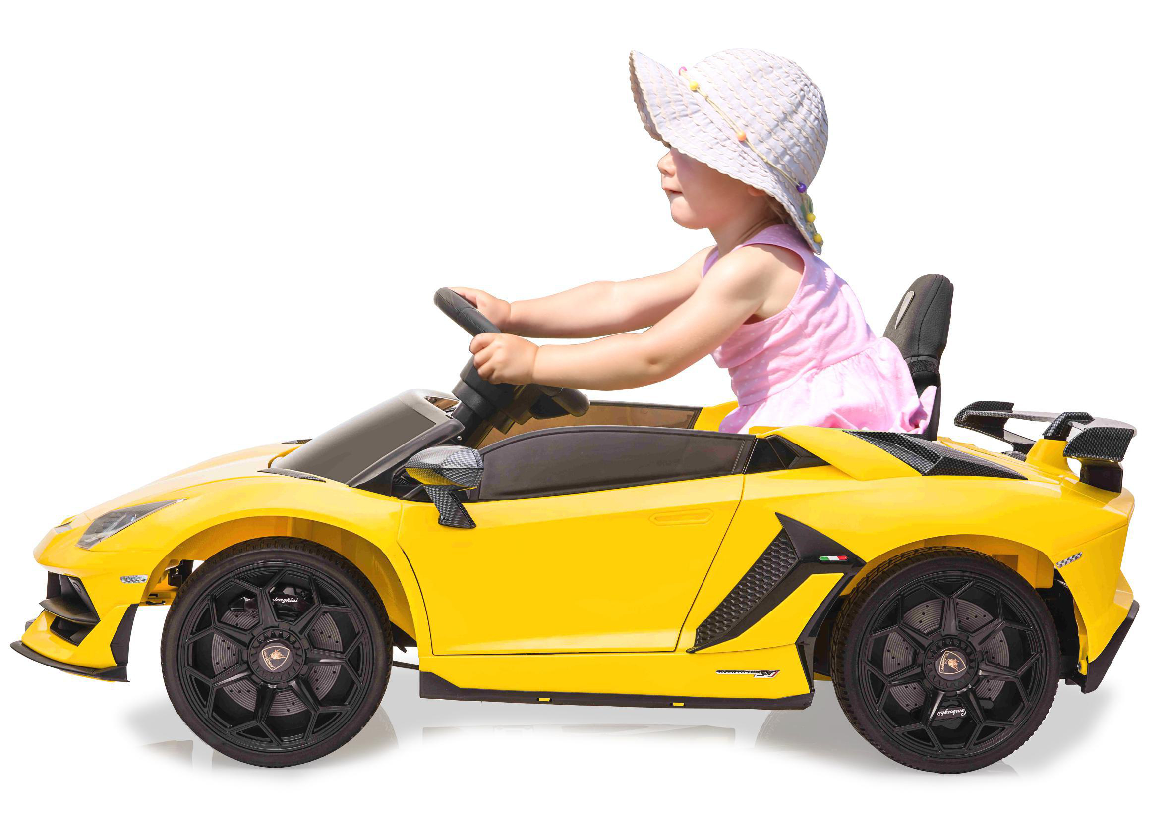 JAMARA Ride-on Lamborghini Aventador SVJ gelb 12V 2,4GHz Ride-On Kinderfahrzeug, Gelb