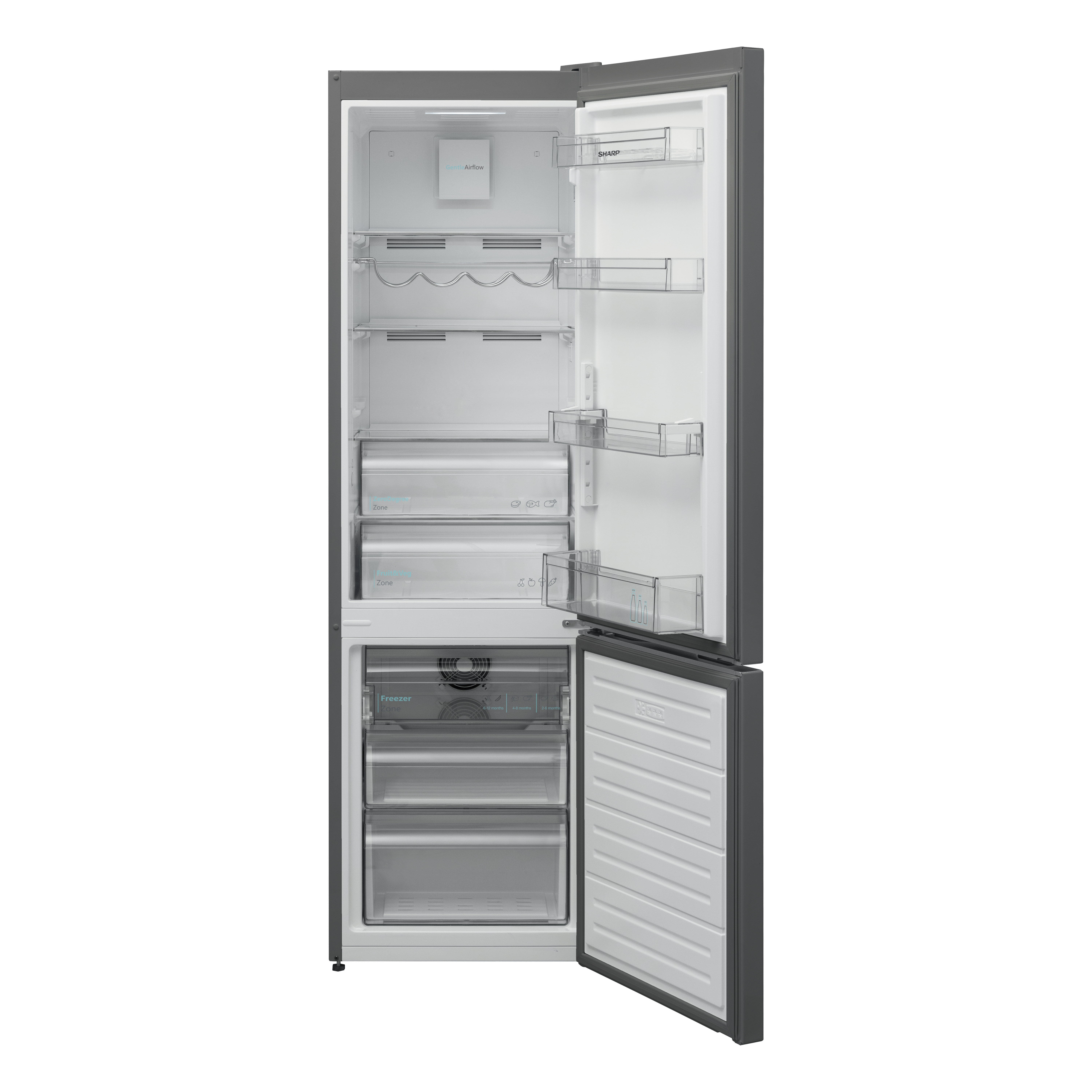SHARP SJ-BA05IMXLE-EU Kühlgefrierkombination (E, 269 l, 1800 mm hoch, Inox-Look)
