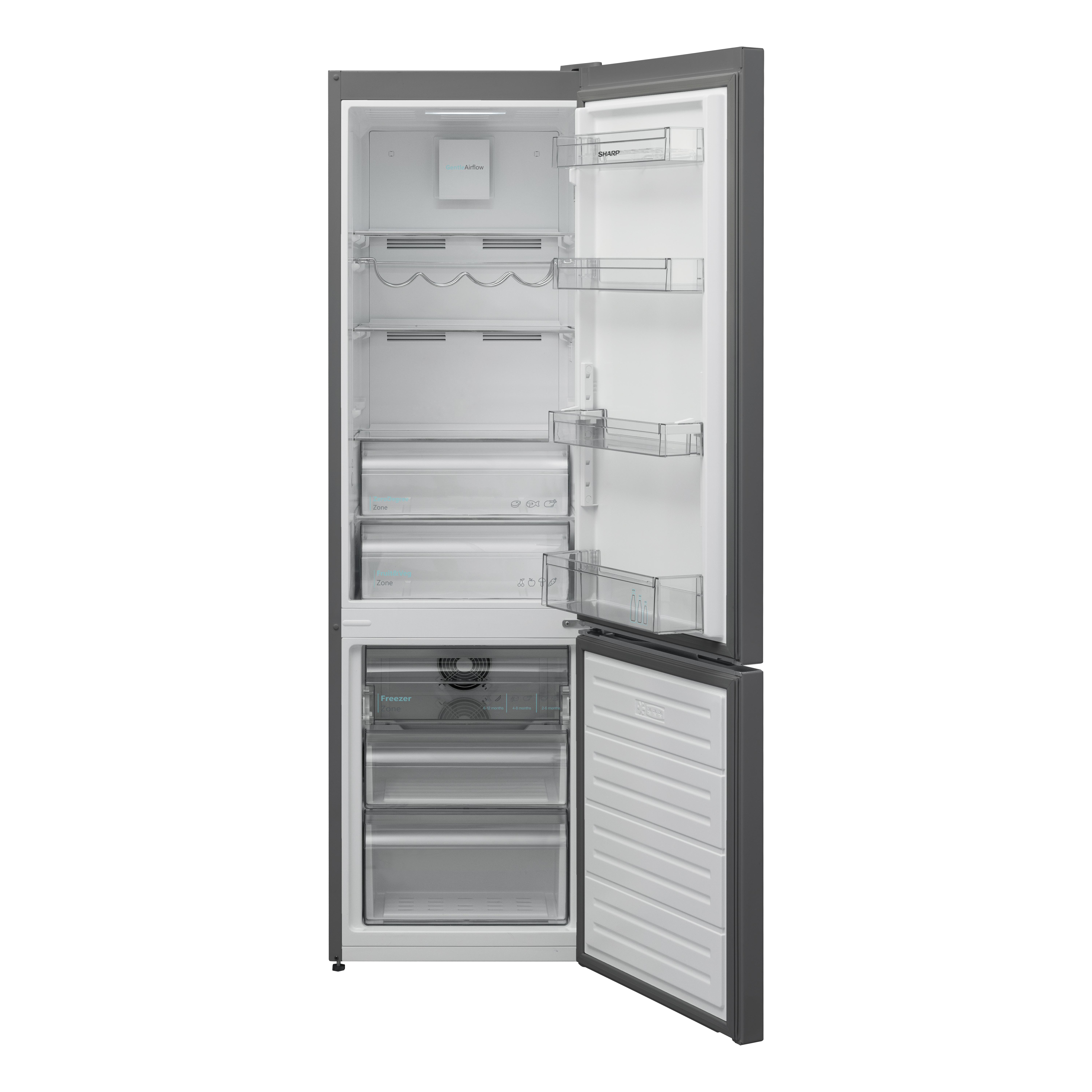 SHARP SJ-BA05IMXLE-EU Kühlgefrierkombination (E, 269 l, 1800 mm hoch, Inox-Look)
