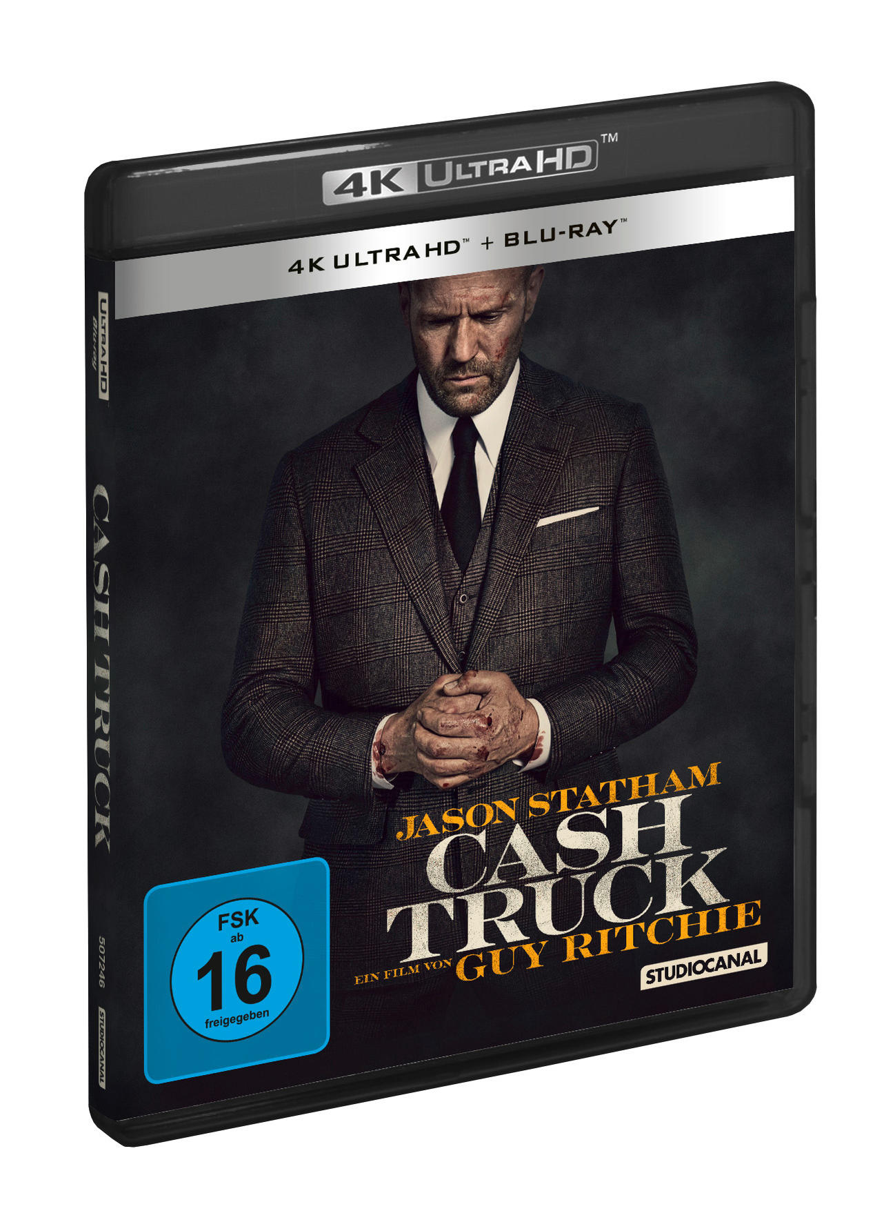 Eine 4K Ultra HD Blu-ray Hülle für den Film 'CASH TRUCK' mit Jason Statham auf dem Cover.