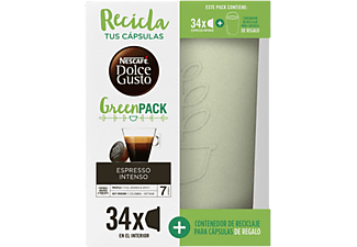 Cápsulas monodosis - Dolce Gusto Green Pack Espresso Intenso, 34 Cápsulas, 34 Tazas + Contenedor reciclaje
