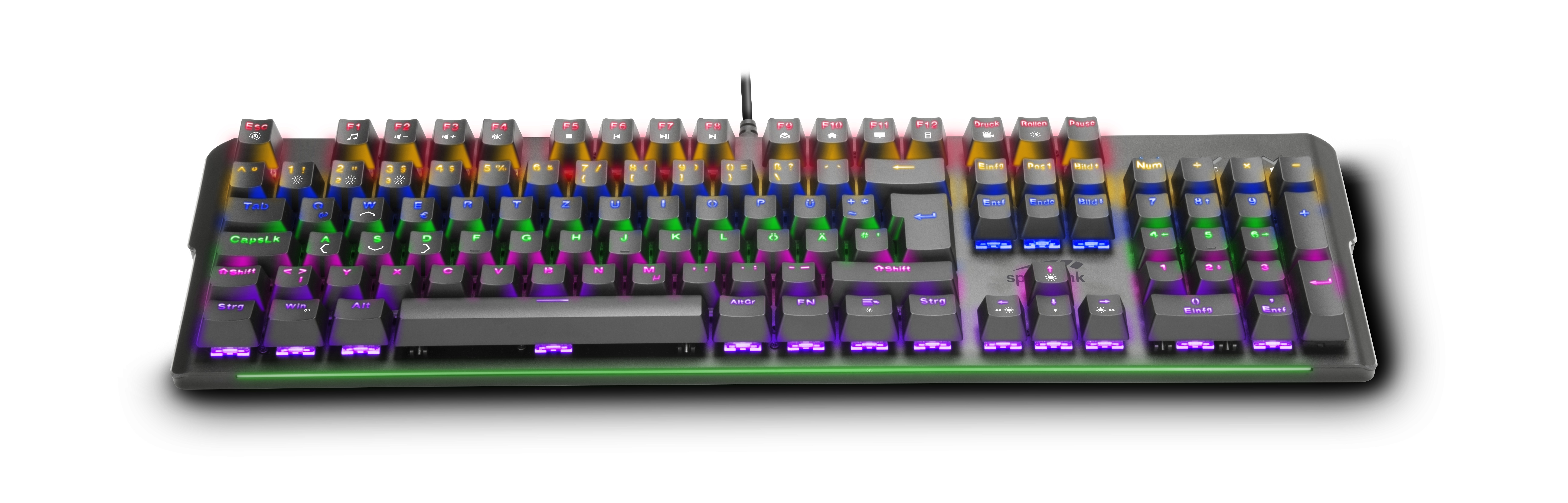 Schwarz Tastatur, Mechanisch, Gaming kabelgebunden, SPEEDLINK LED, VELA
