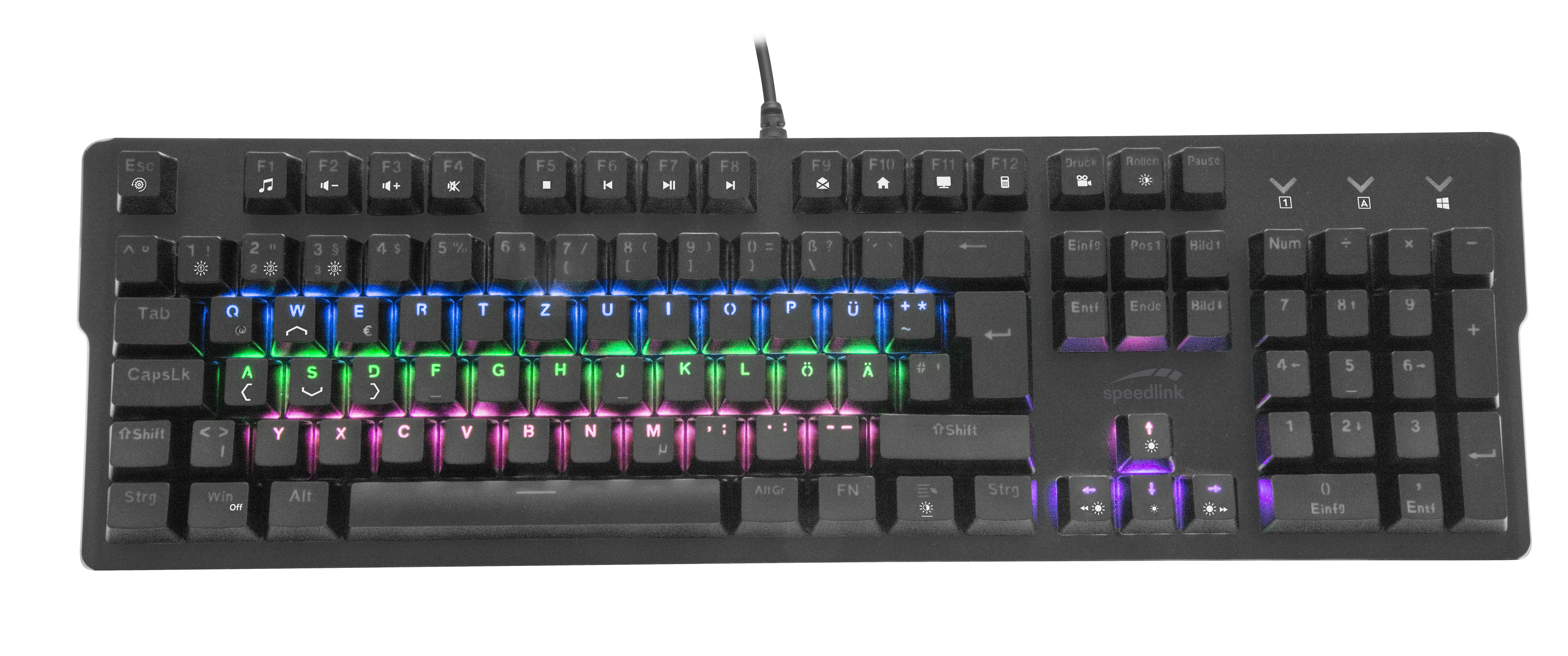SPEEDLINK VELA LED, Gaming Tastatur, Mechanisch, Sonstiges, kabelgebunden, Schwarz