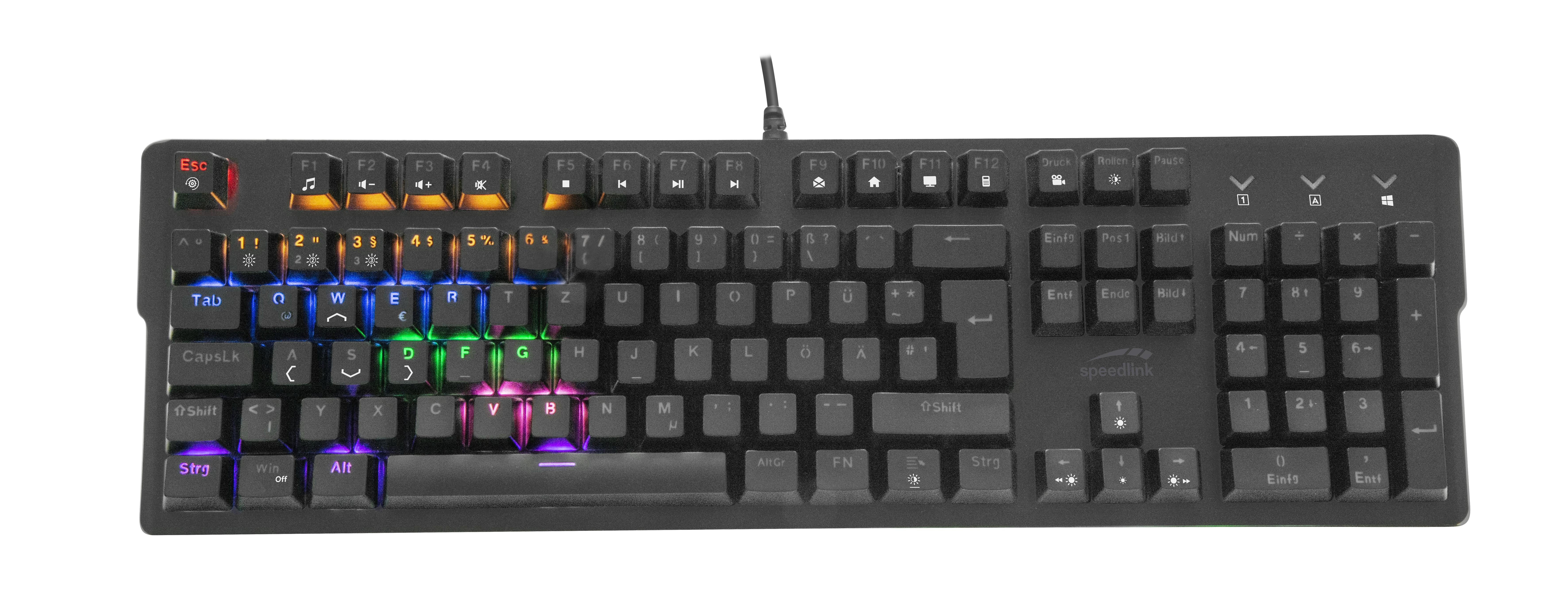 SPEEDLINK VELA LED, Gaming Tastatur, Mechanisch, Sonstiges, kabelgebunden, Schwarz