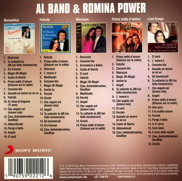 Album borítója szöveggel és képekkel. Az olasz szöveg dominál. Sony Music logó bal alsó sarokban.
