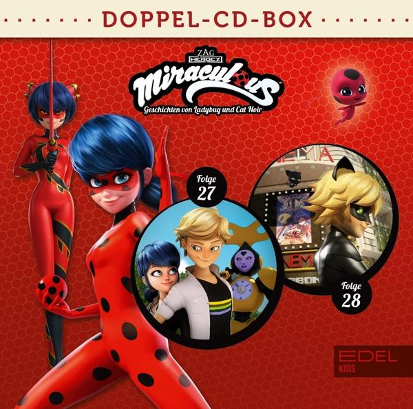 Miraculous Ladybug CD-Box-Set. Enthält Charaktere aus der Serie. Die Box hat Episodentitel und -nummern.