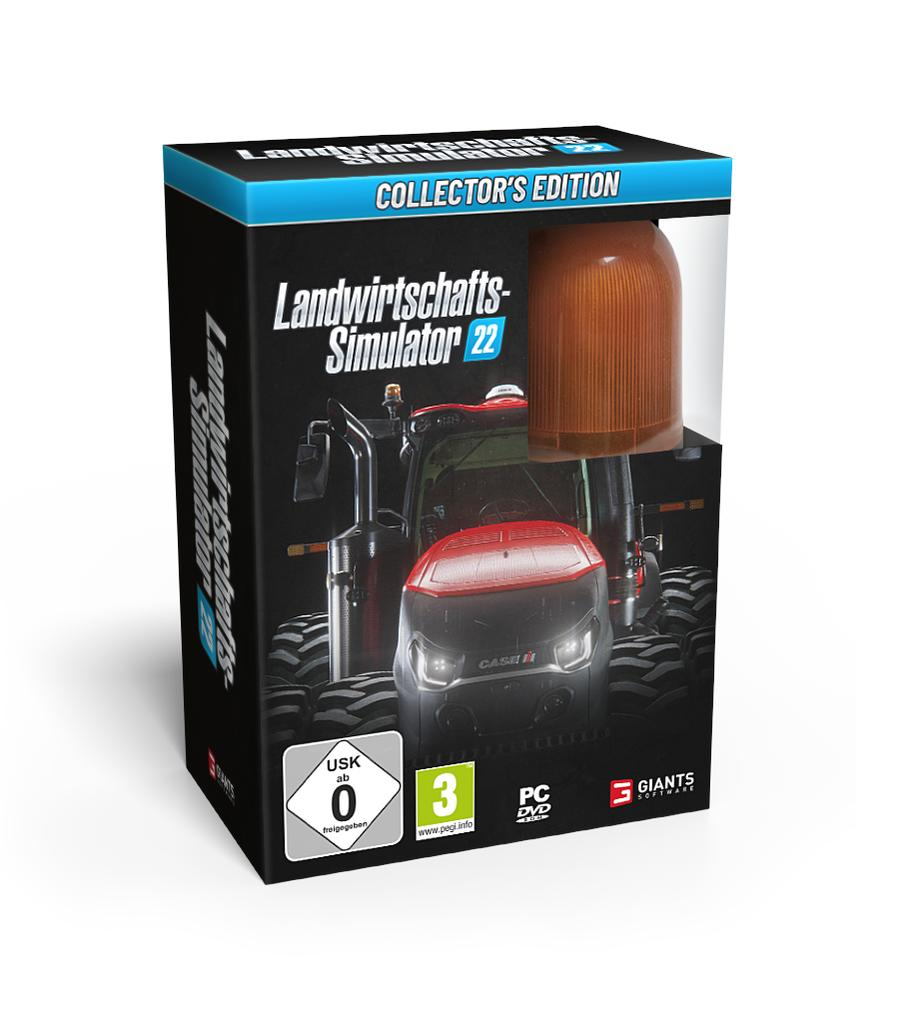 Spielverpackung für Landwirtschafts-Simulator 22. Traktor und Licht. Schwarze Box.