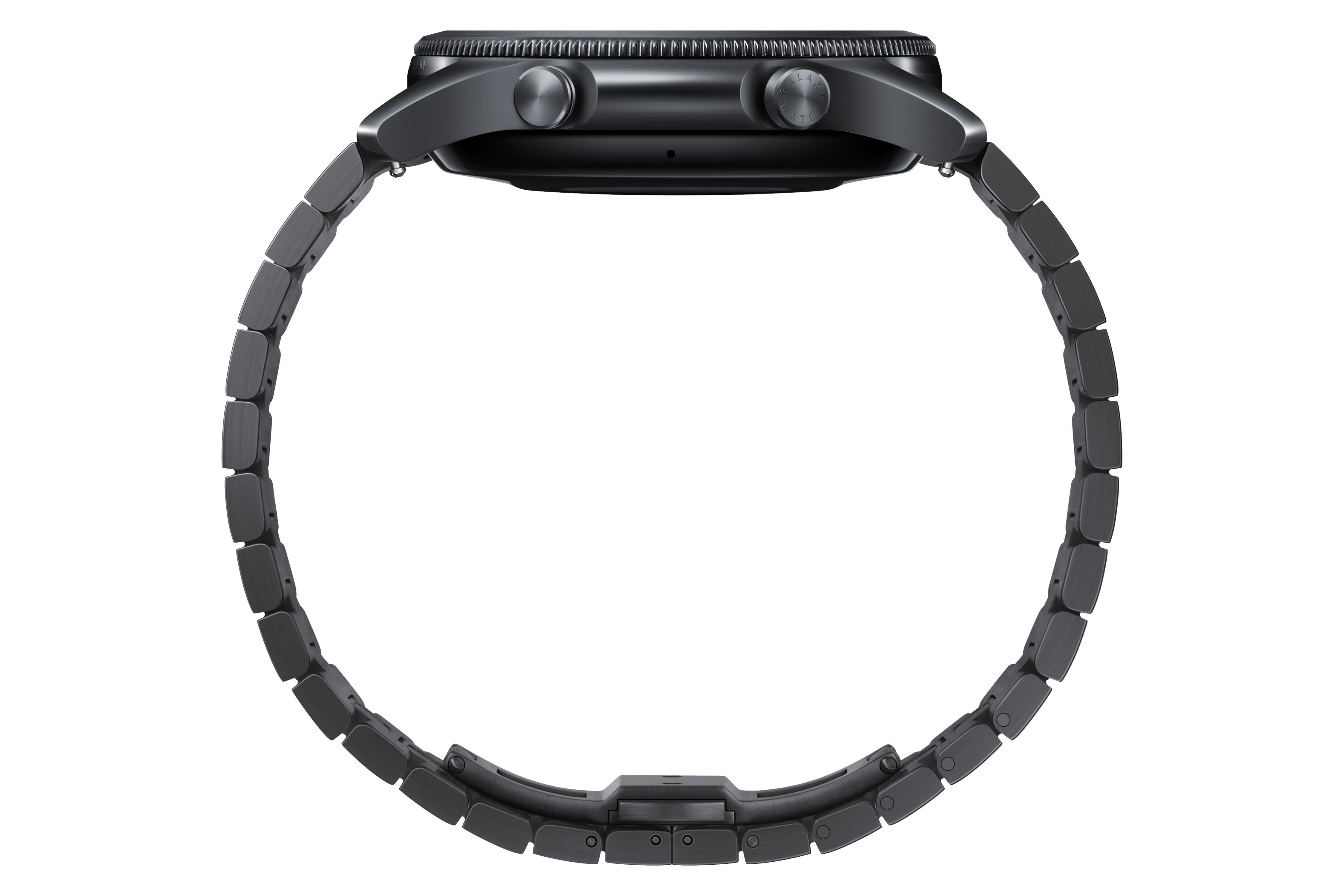SAMSUNG Galaxy Watch3 Titanium Bluetooth 45 mm Smartwatch Edelstahl Edelstahl, uni, Titan/Black