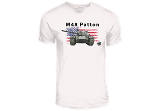 Tankfan - 013 M48 Patton, fehér - XL - férfi póló