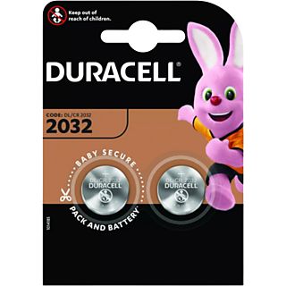 Pilas 2032 - Duracell 2032, Pilas botón, Paquete 2 unidades, 3V, DL2032, CR2032, Plata